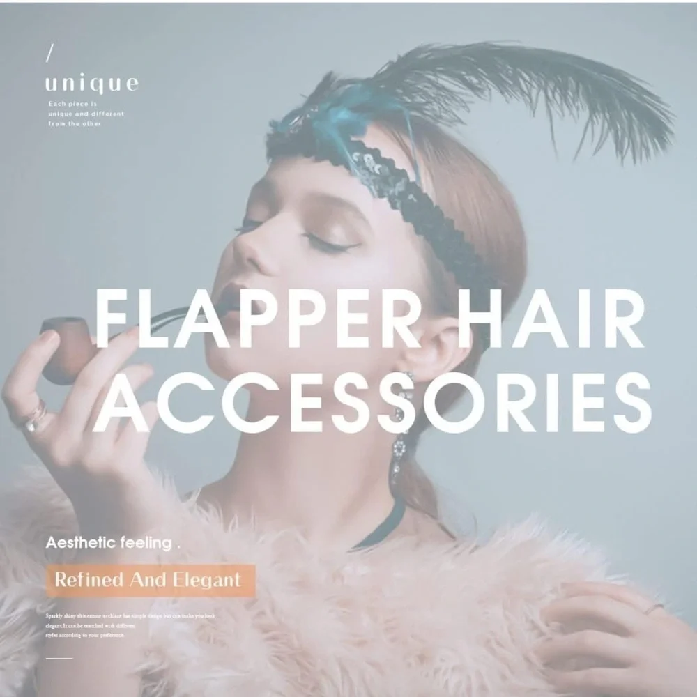 1920s Flapper Headpiece Feather Hair Clip Crystal Gatsby Headband Prom Party Hea